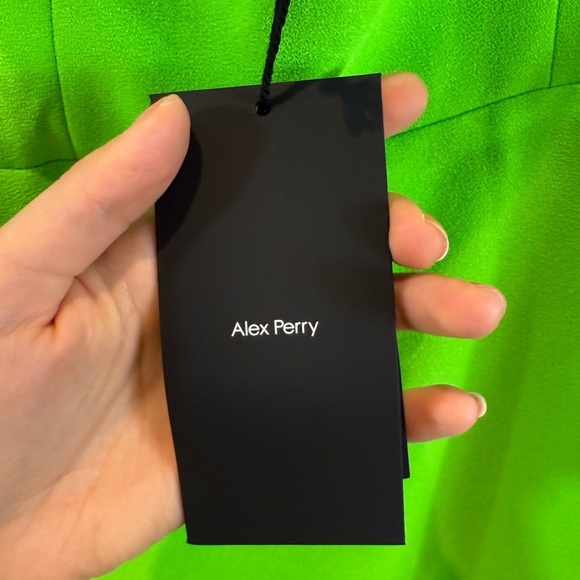 Alex Perry Spencer Stretch Crepe Sweetheart Neckline Midi Green Dress - Picture 11 of 14